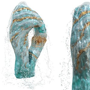 3D Argentine Aquamarine Onyx Stone Fountain model