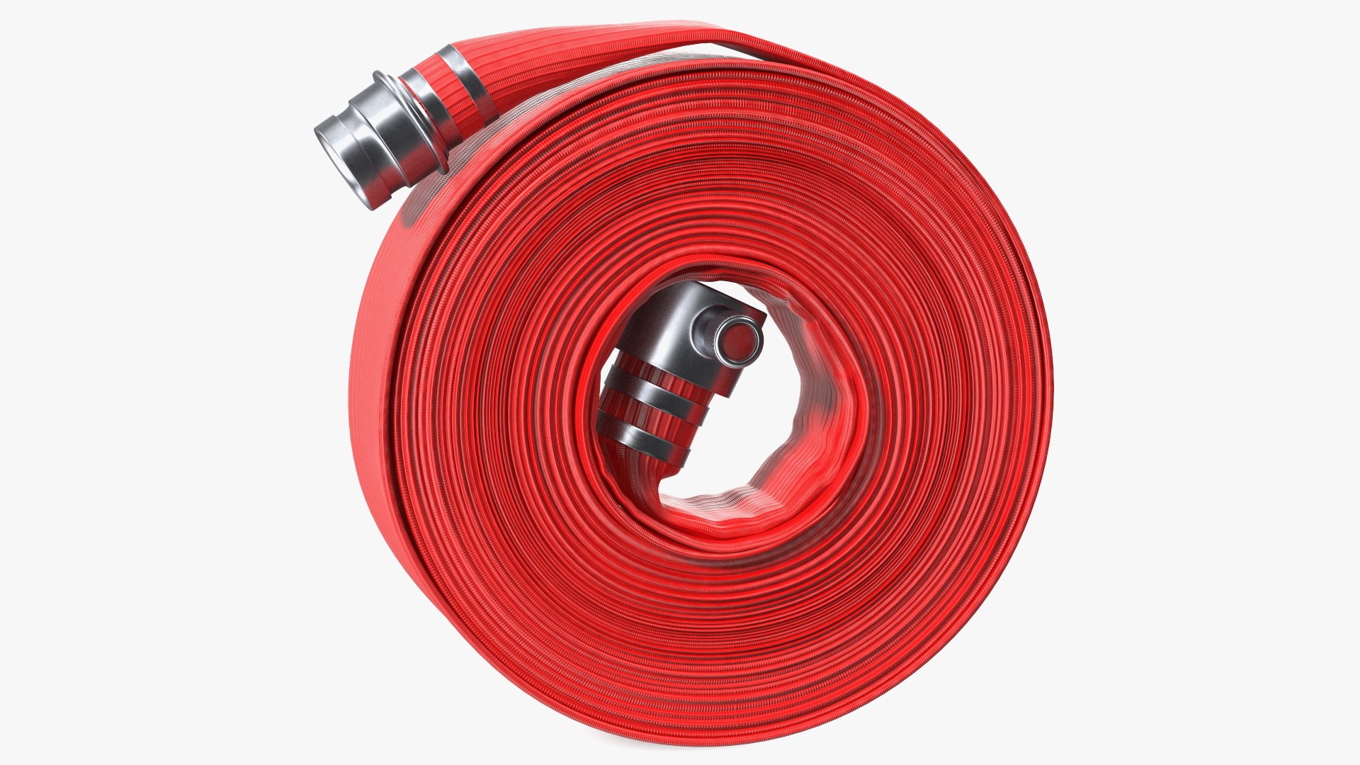 Fire Hose Synthetic Red 3D model preview