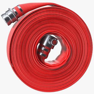 3D model Fire Hose Synthetic Red