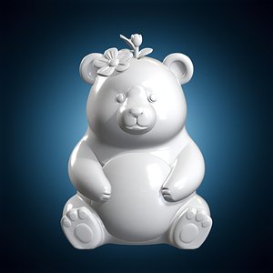 Chibi Bear Seedling 3D Print Model Cute Fantasy Figurine 3D model