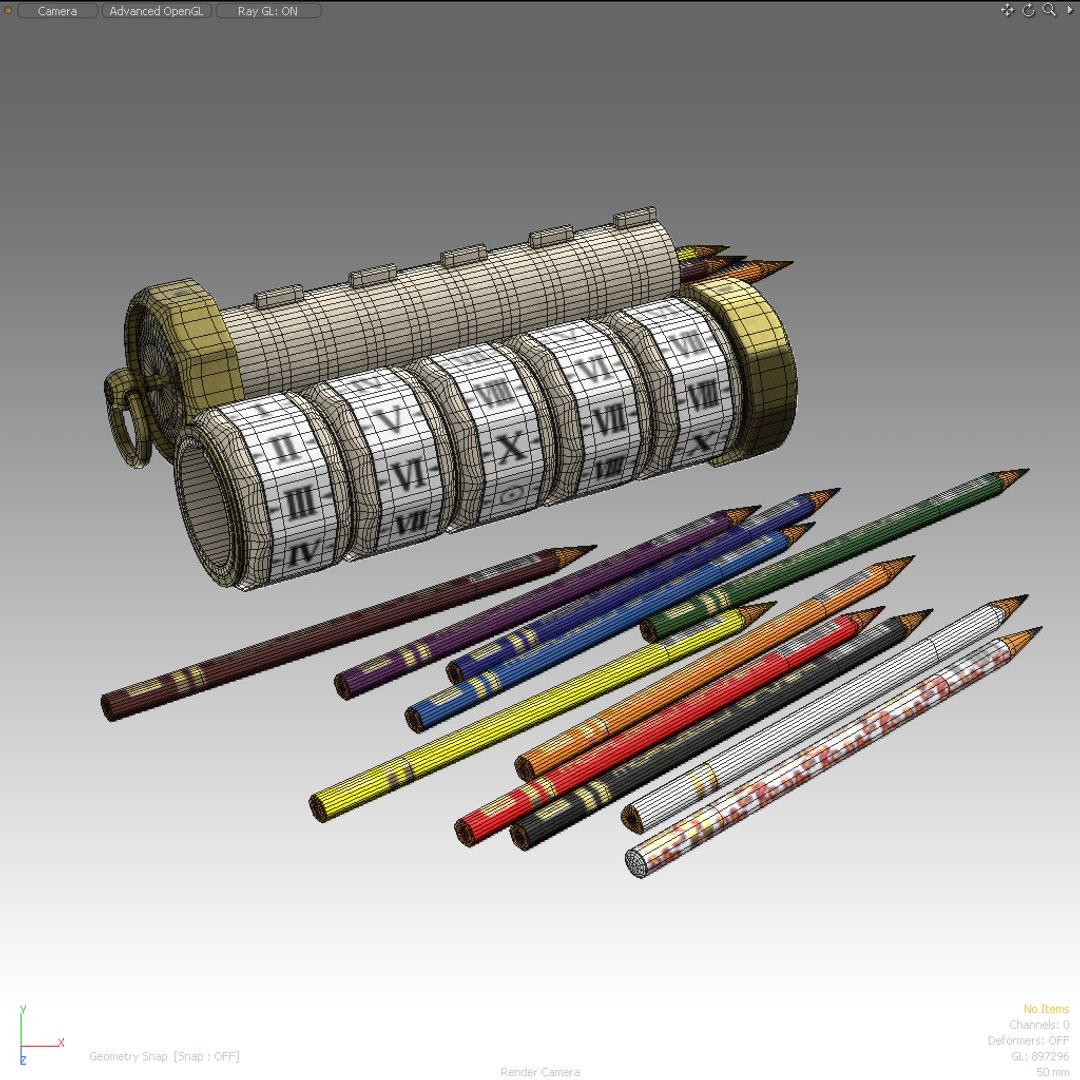 pencil case 3d fbx