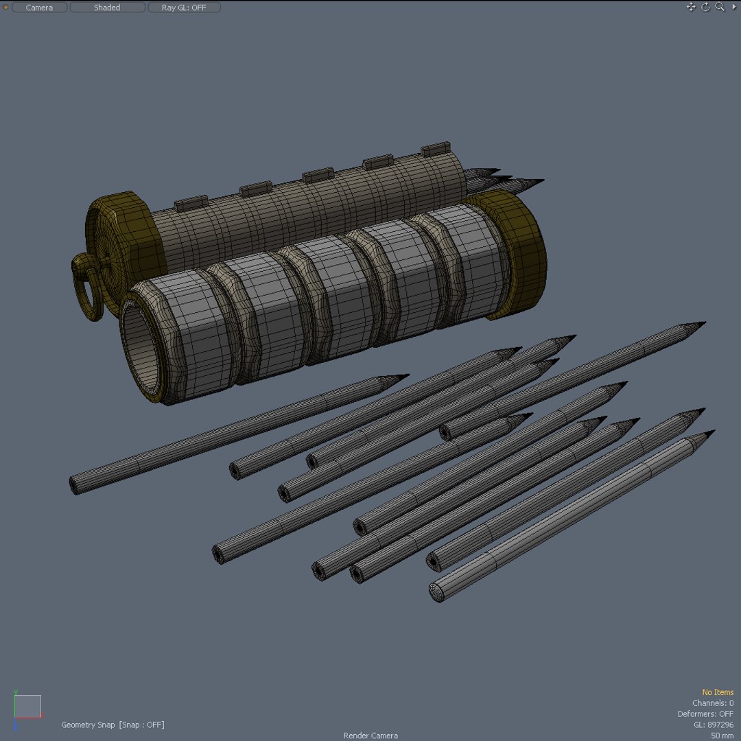 pencil case 3d fbx