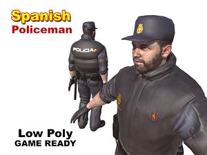 spanish policeman character man 3d model