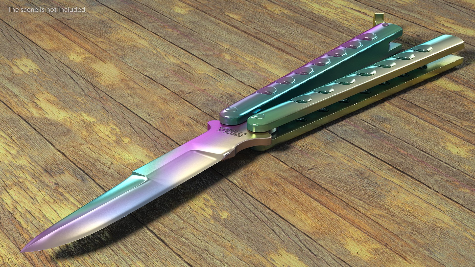 3D Manilla Folder Balisong Butterfly Knife Fade Rainbow - TurboSquid ...