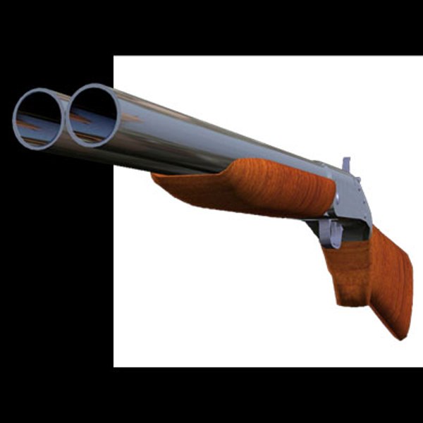 cartoon double barrel shotgun