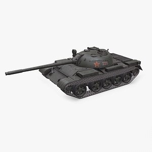 T-54 Soviet Main Battle Tank Low-poly PBR 3D model