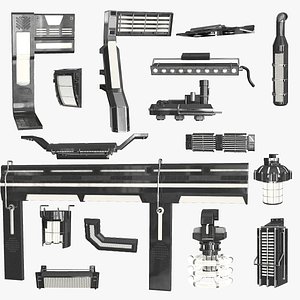 Sci Fi Industrial Futuristic Lighting 3D model