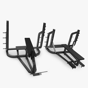 3D model Olympic  Benches Set