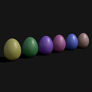 3D model Easter Eggs Dark Colors
