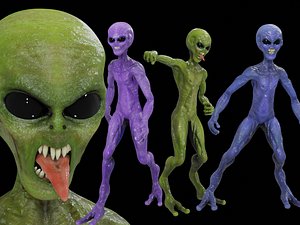 3D alien blender animate model