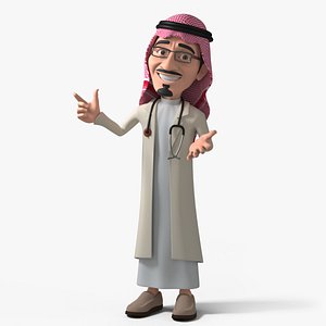 3D stylized character arab doctor