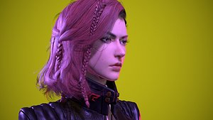 3D model High-quality Cyberpunk Character Low-poly