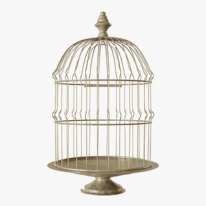 3D vintage bird cage