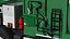 Refuse Truck Electric Green Simple Interior Rigged for Cinema 4D