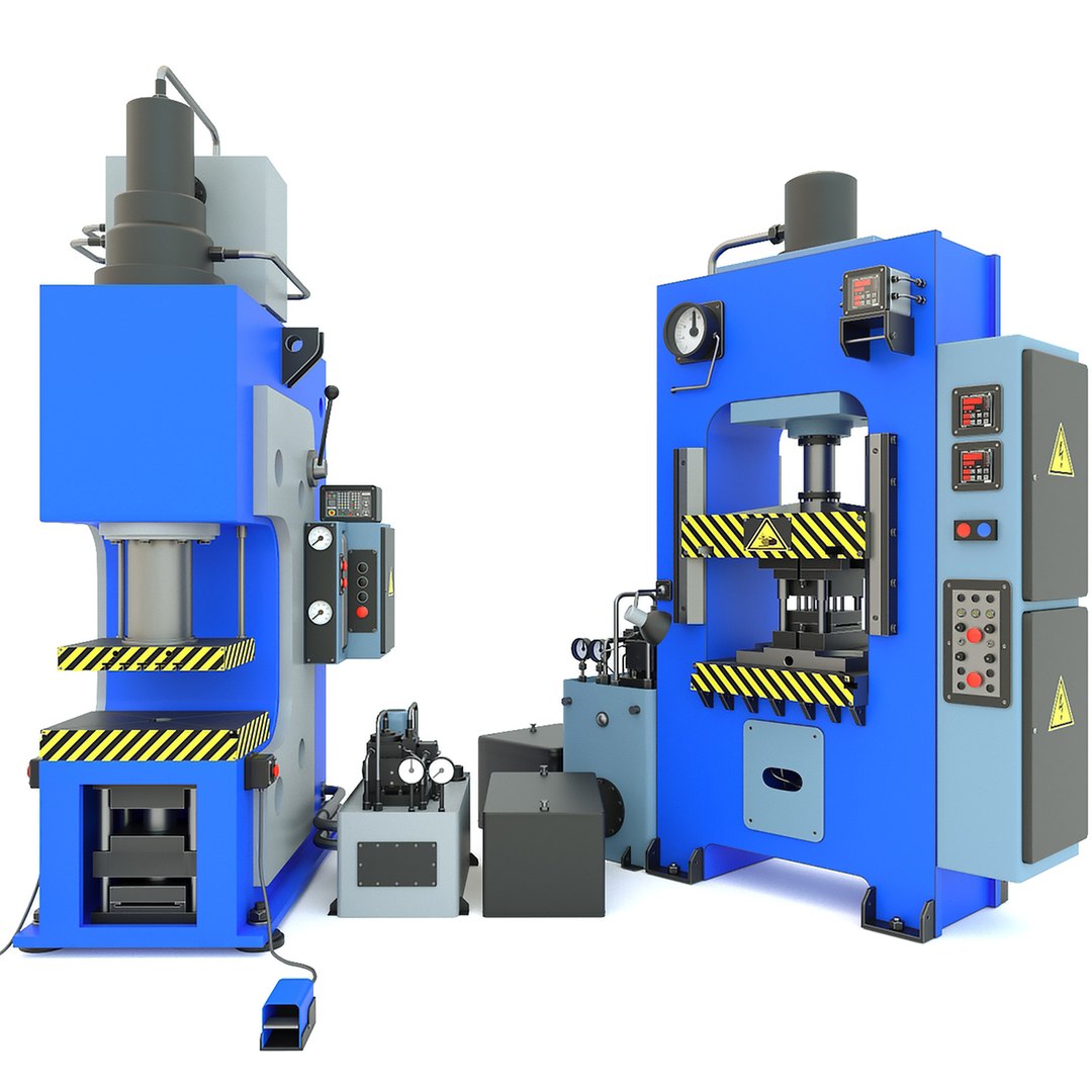 D2430 And PYE250A Hydraulic Press - Industrial Machine Tool 3D ...