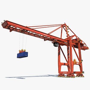 3d model port container crane industrial