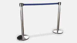 Stanchion with Blue Retractable Belt