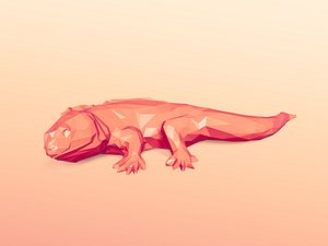 Low Polygon Lizard Figurine - Ready for 3D Printing