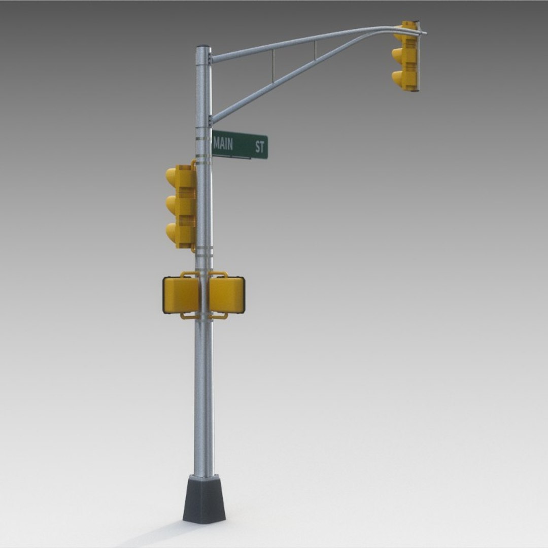 3ds traffic signal light street