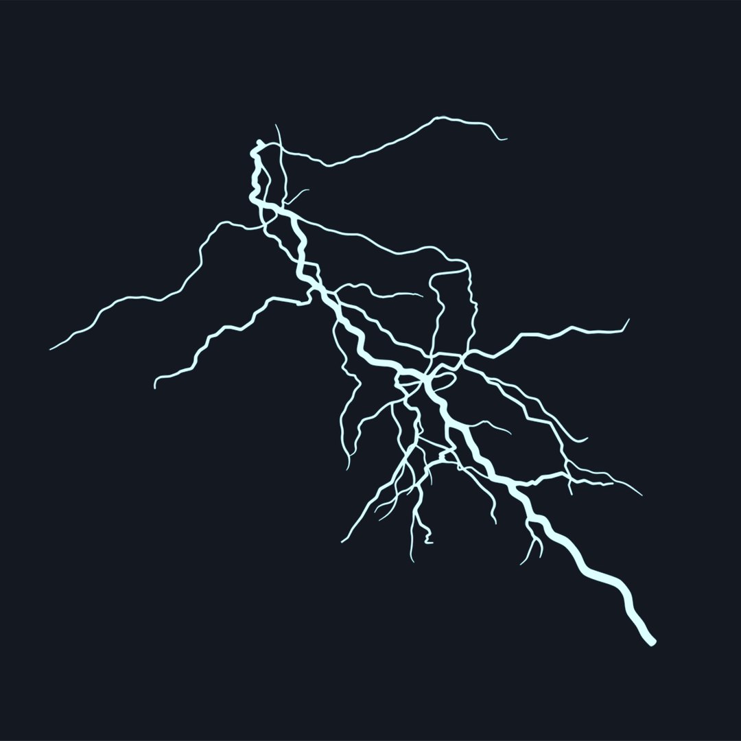Cartoon Lightning Strike 3D model preview