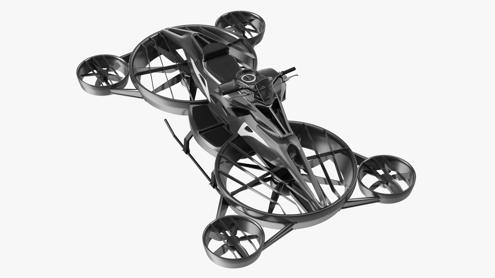 Black Hoverbike XTURISMO 3D model preview