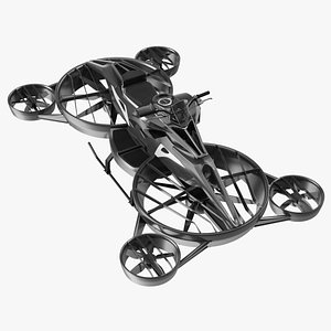 Black Hoverbike XTURISMO 3D model