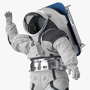 EVA Suit with Interior and Open Life Support Backpack Rigged 3D