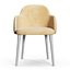 CB2 Giulia Grey Velvet Dining Armchair