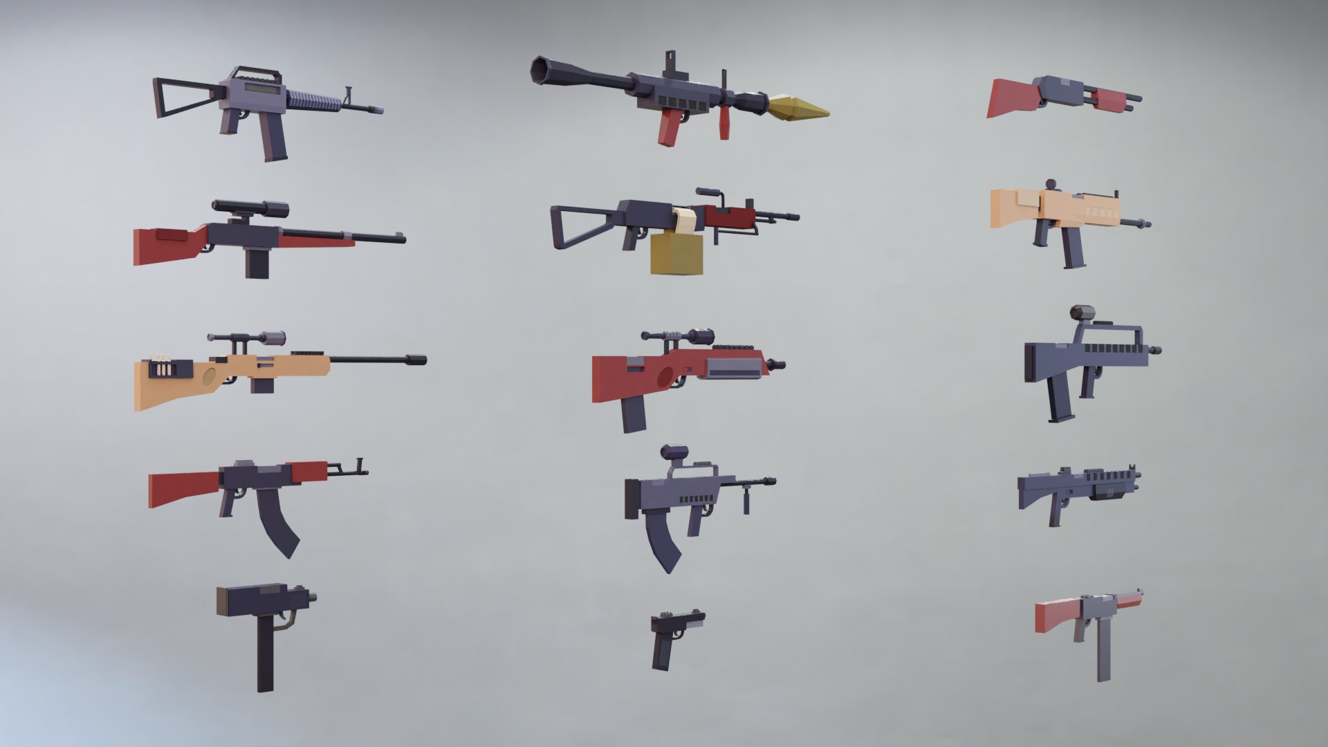 3D weapons pack https://p.turbosquid.com/ts-thumb/tO/dvYtSK/ERWIzqnM/gunpack2/png/1599167043/1920x1080/fit_q87/2a551d673cb6864fcf60ebb20b1bffc17c282709/gunpack2.jpg