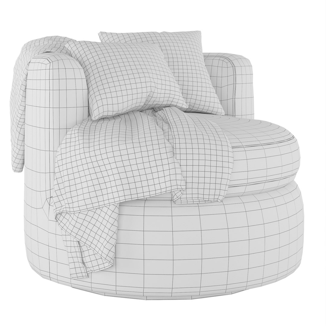 3D Balboa Upholstered Swivel Armchair model - TurboSquid 2058651