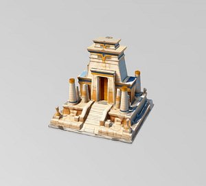 Ancient Egypt Temple -  chibi cartoon cel shading style