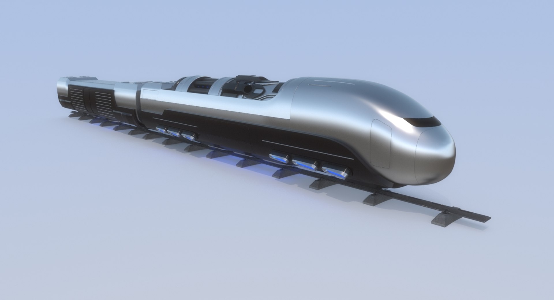 Sci-fi Hover Train 3d Model