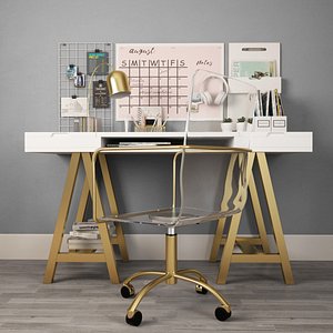 desktop desk 3D model