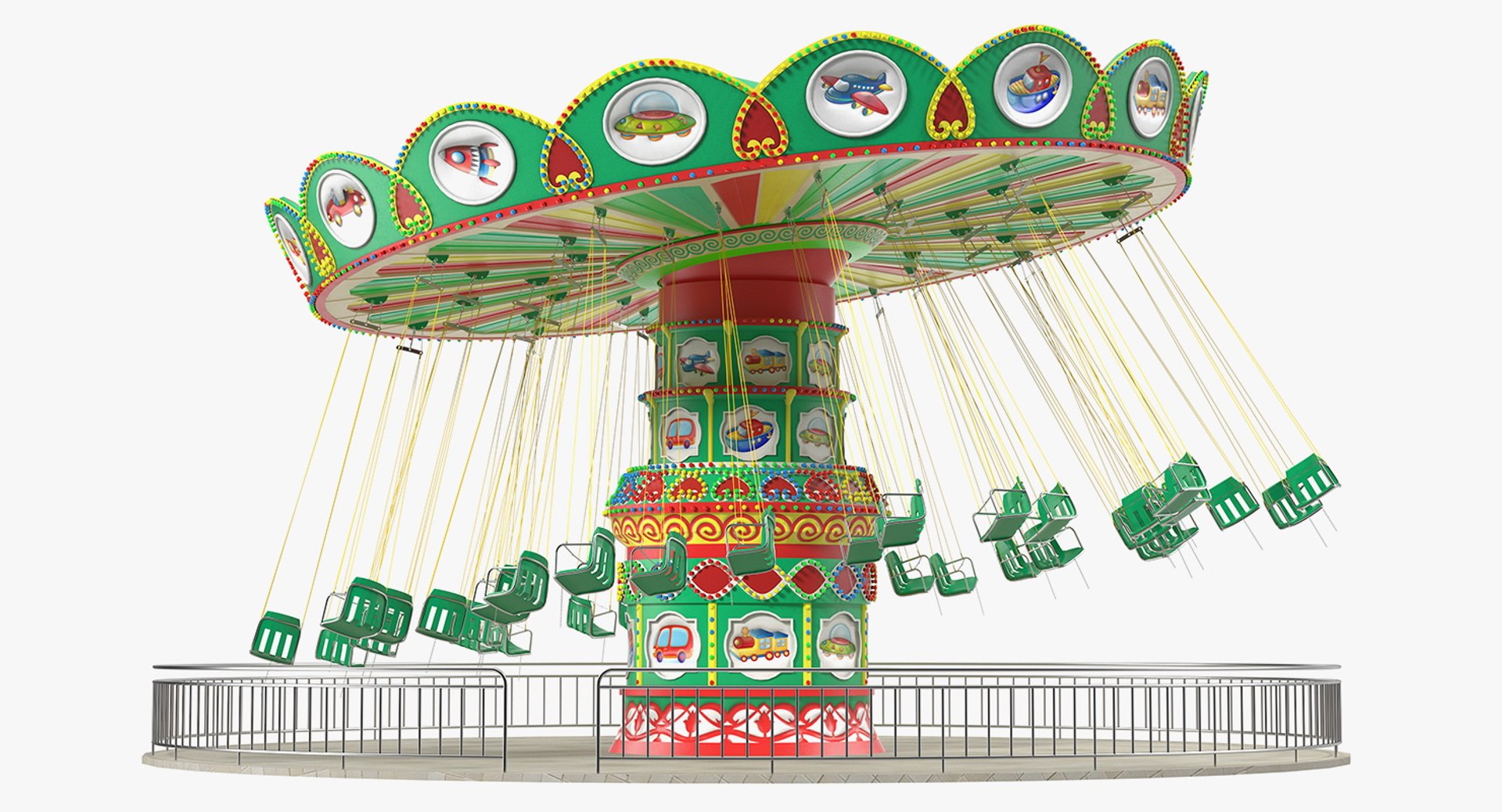 Carnival Swing Ride 3D model preview