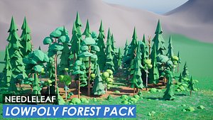 3D Lowpoly Foliage Pack - Needleleaf Forest model