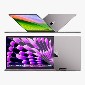 Apple MacBook Air M2 Starlight 2022 マジックマウス付き3Dモデル