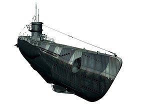 type viic u-boat 3d model