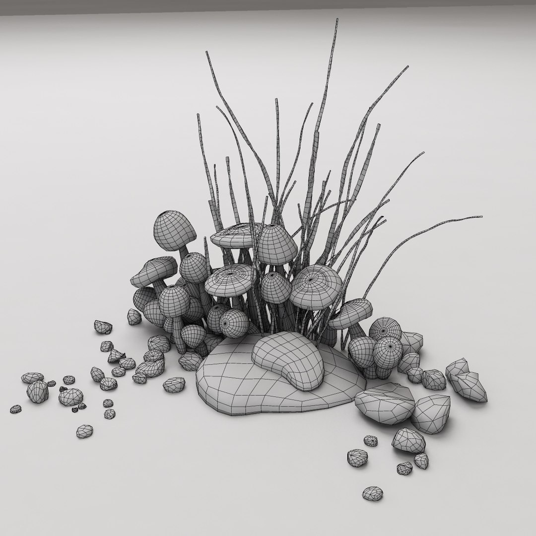 3d Model Scene Mushrooms