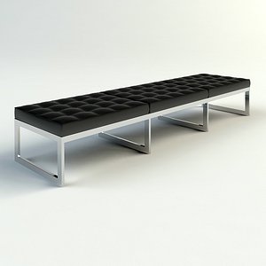 Chrome & Leather Bench