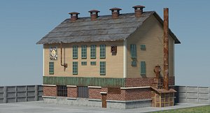 3D victorian industrial building