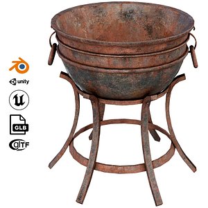 Medieval Iron Cauldron