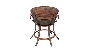 Medieval Iron Cauldron 3D