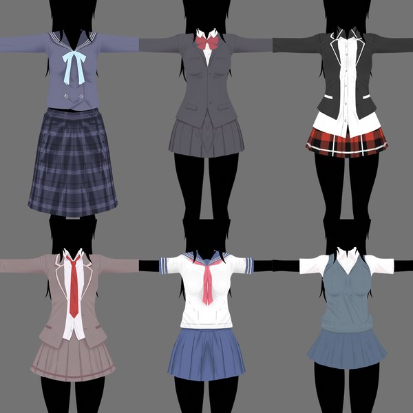 animeClothSchoolObj 3D model