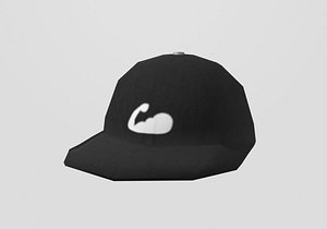 3D black stylistic cap