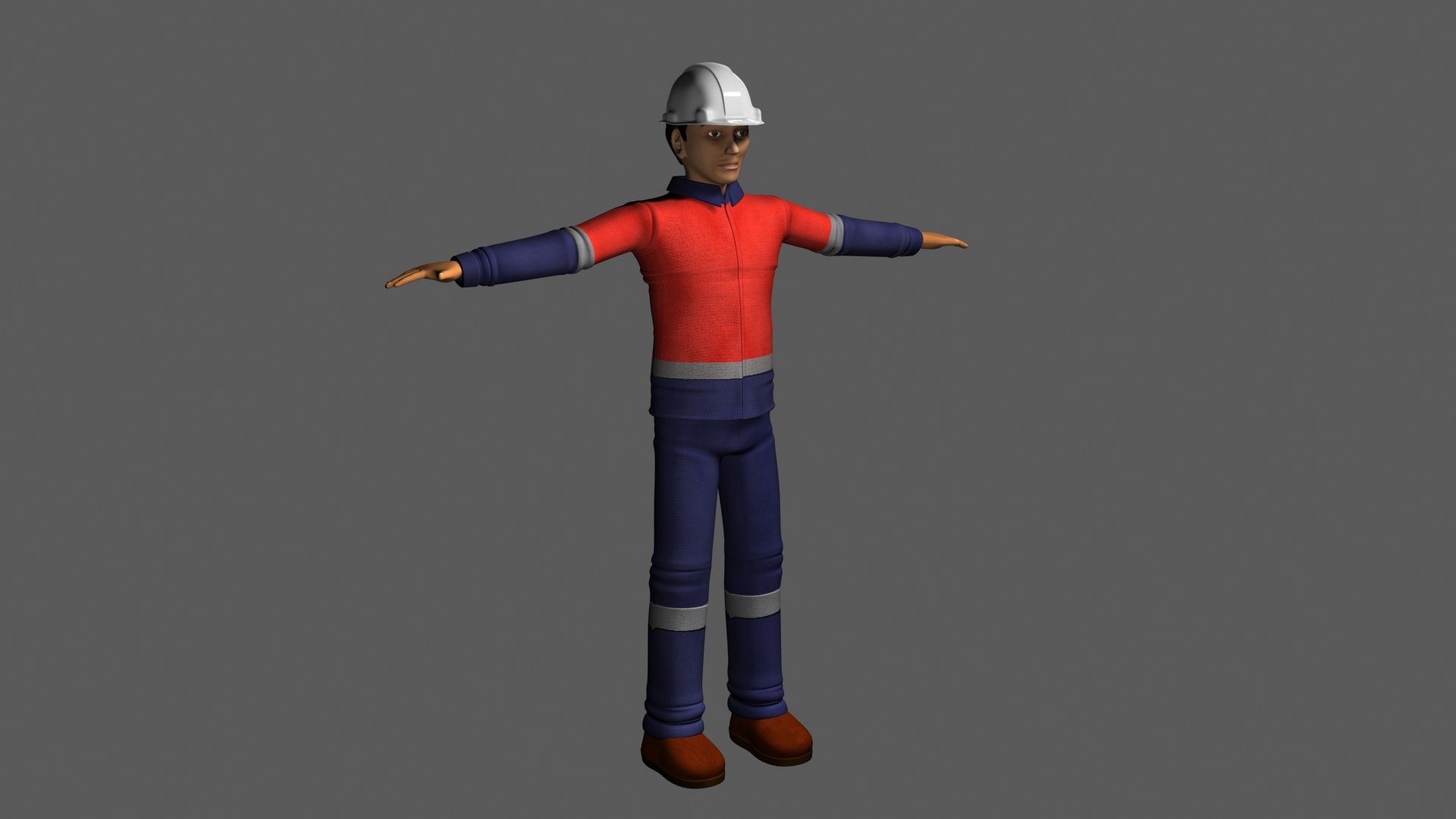 worker character animation 3d model