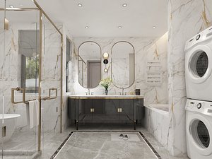 3D Modern Bathroom - 034 model