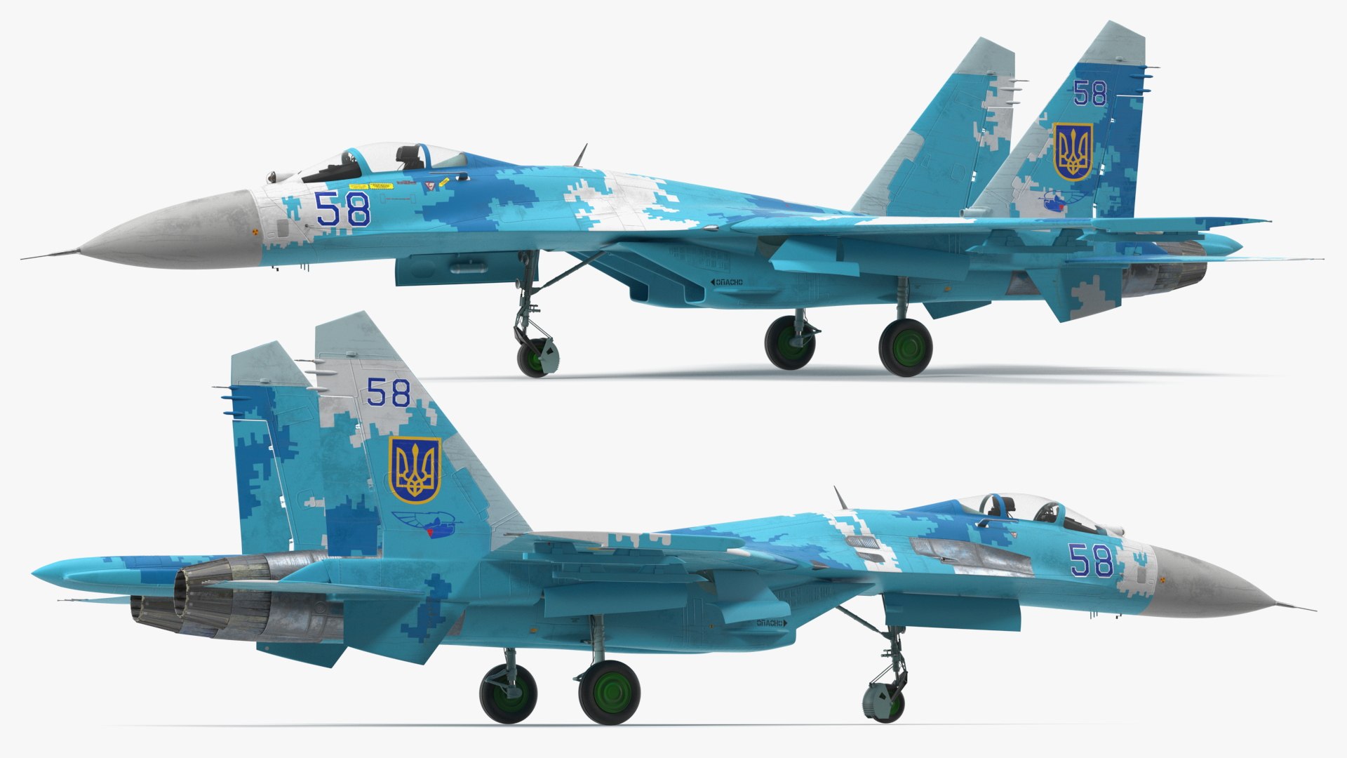 Ukrainian Sukhoi Su-27 Flanker Fighter Aircraft 3D model - TurboSquid ...