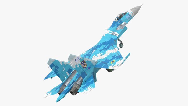 Sukhoi Su-27 Flanker Russisches Kampfflugzeug 3D-Modell