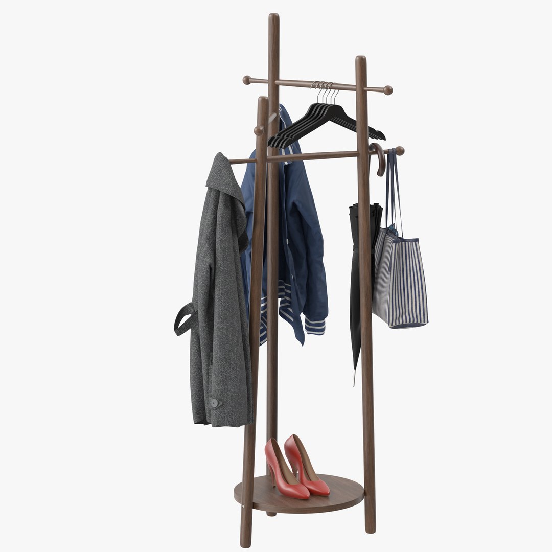 Wooden Coat Rack Freestanding 3D Model - TurboSquid 2037318
