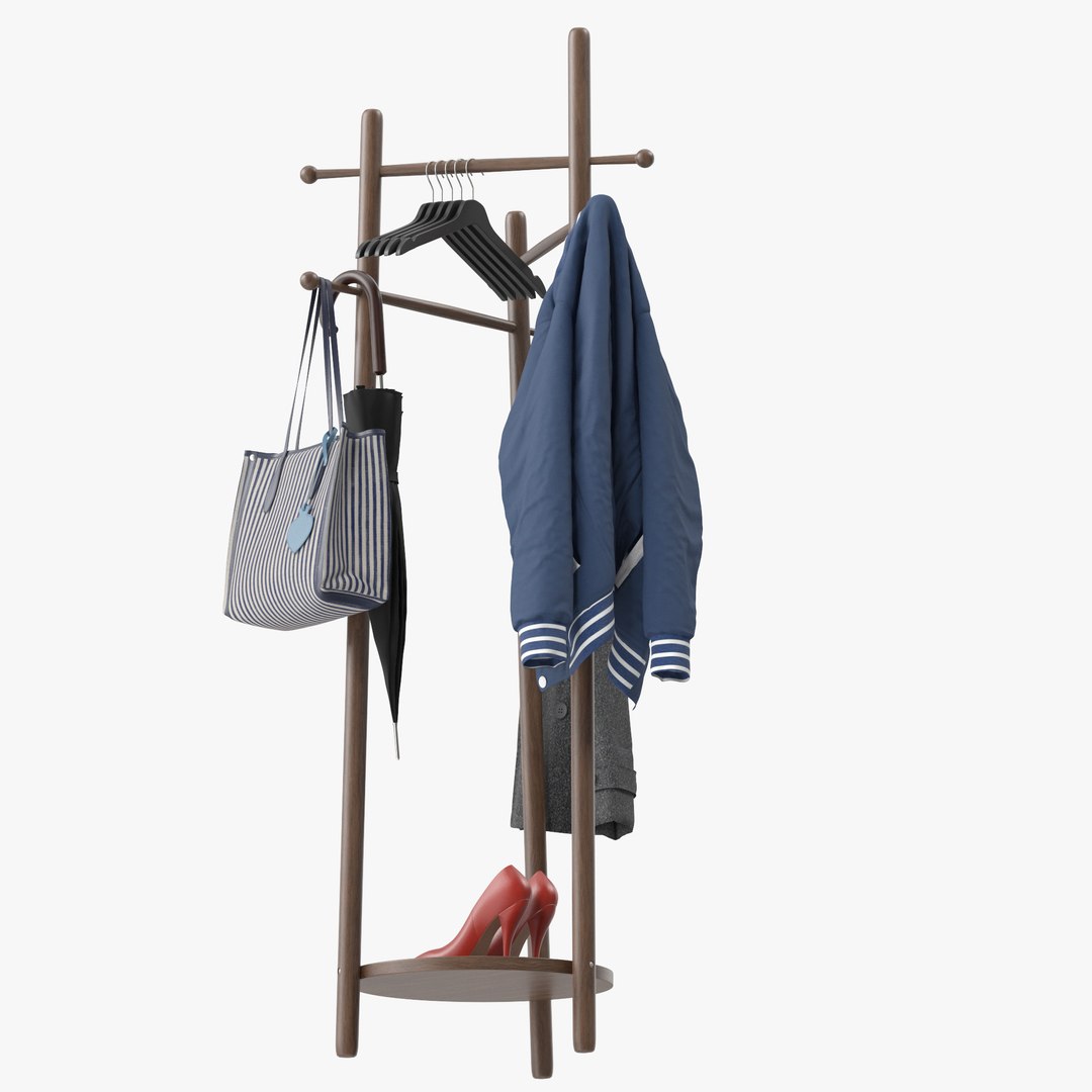 Wooden Coat Rack Freestanding 3D Model - TurboSquid 2037318
